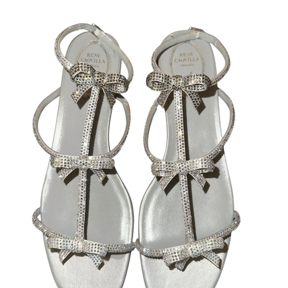 Rene Caovilla Glittering Silver Sandals